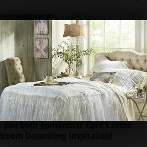Country Door Lace Embroidered Ruffle Romantic Queen Bedspread NWT STUNNING